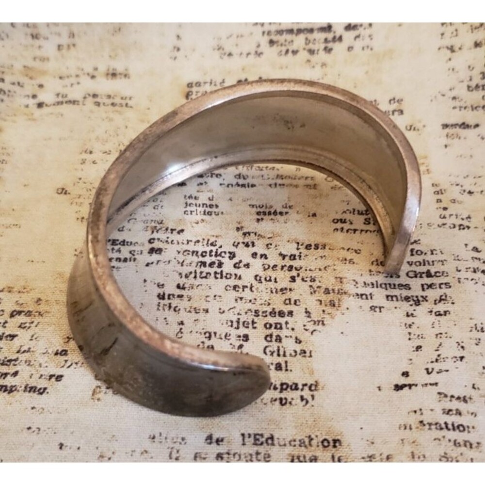 Rustic, Earthy,  Unisex - Sterling Silver 925 Asymmetrical Wide Cuff Bracelet
